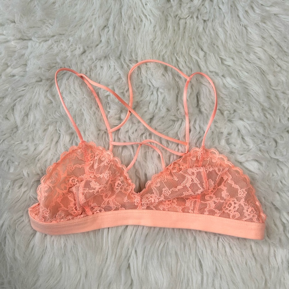 Victoria's Secret Peach Lace Bralette